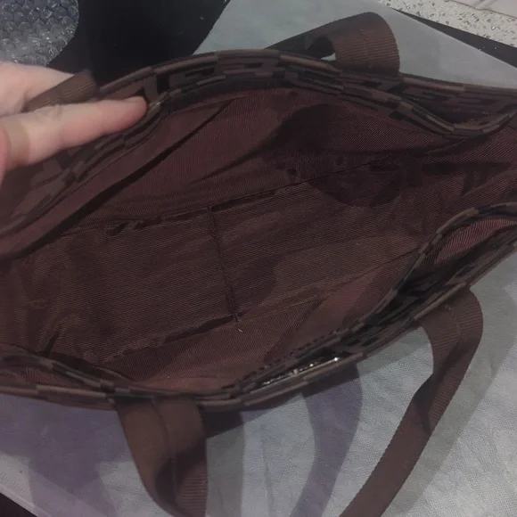 Givenchy Brown Geometric Fabric Tote Bag Authentic Designer Large - Picture 9 of 15